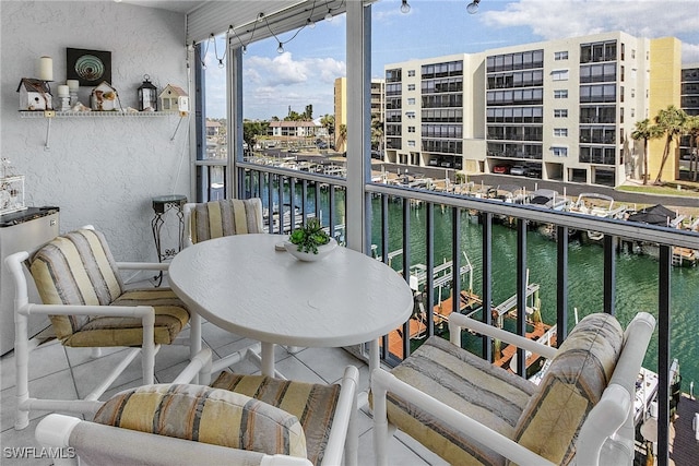 balcony with a water view