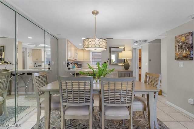 view of tiled dining space