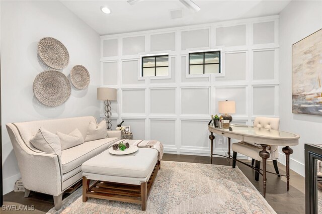 living room featuring hardwood / wood-style flooring