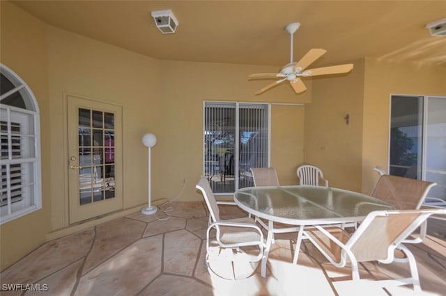 view of patio / terrace with ceiling fan