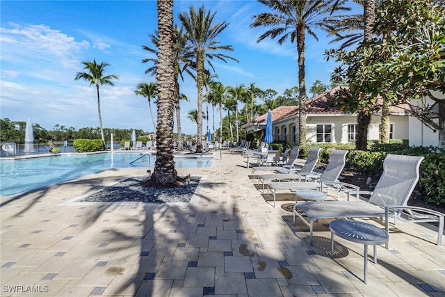 view of pool featuring a patio area