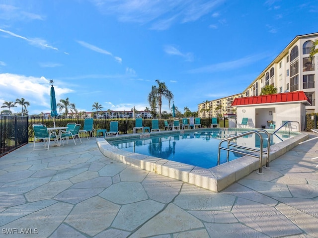 view of pool with a patio area