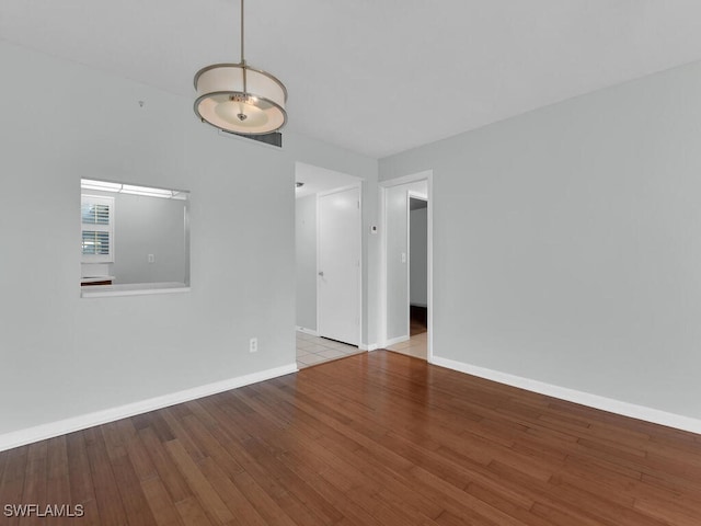 empty room featuring light wood-type flooring