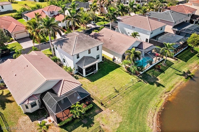 aerial view with a residential view