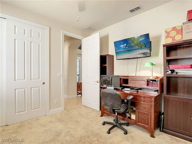 view of carpeted office