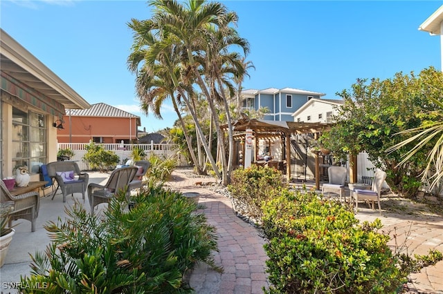 view of patio with a pergola