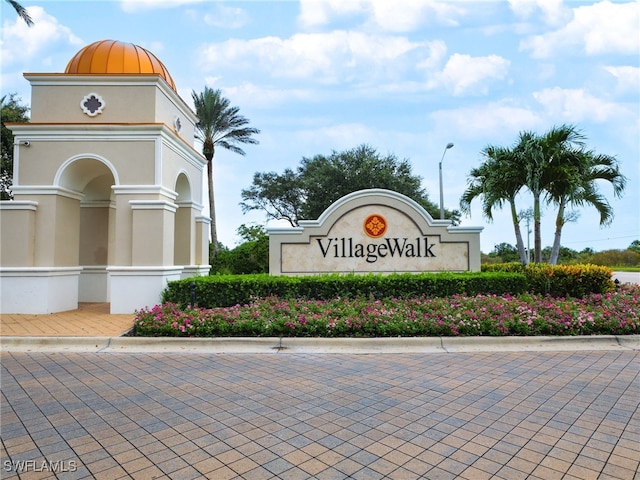 view of community sign