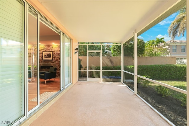 view of unfurnished sunroom