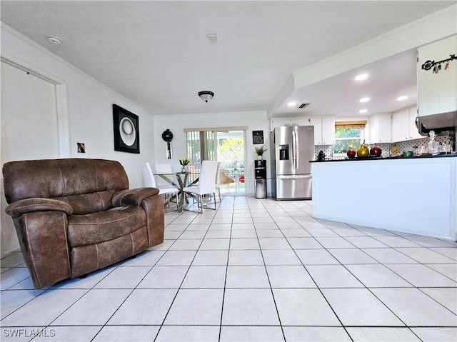 view of tiled living room