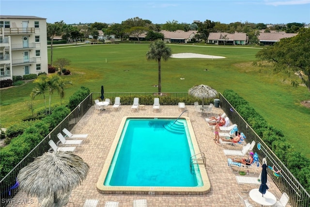 view of pool with a patio