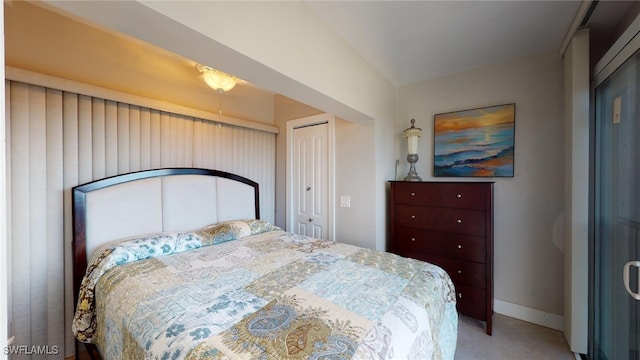 bedroom featuring a closet