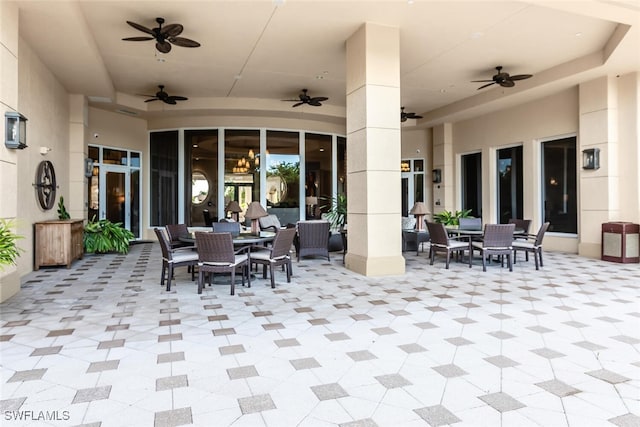 view of patio with ceiling fan