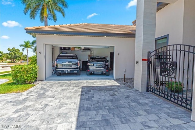 view of garage