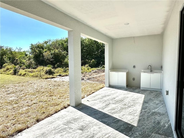 view of patio / terrace featuring sink