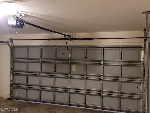 garage featuring a garage door opener