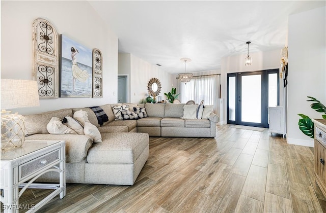 living room featuring hardwood / wood-style floors