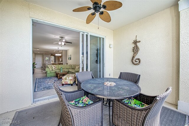 view of patio / terrace with ceiling fan