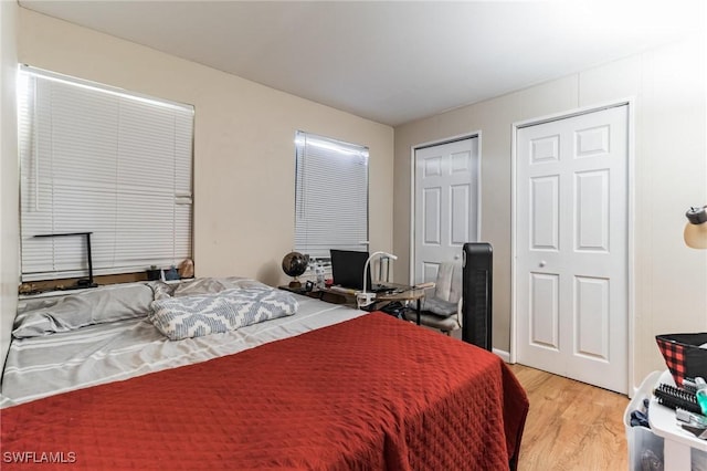 bedroom featuring light wood-type flooring