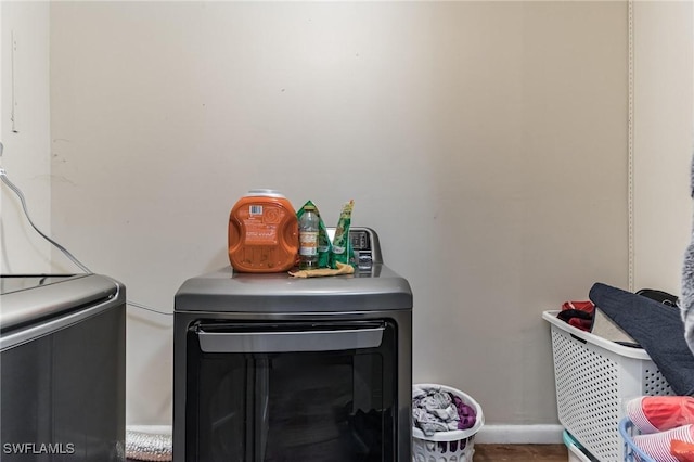 interior details with washer and dryer