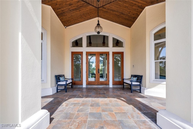 entrance to property featuring french doors