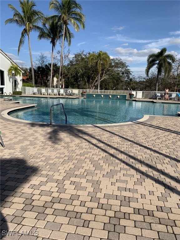 view of pool featuring a patio area