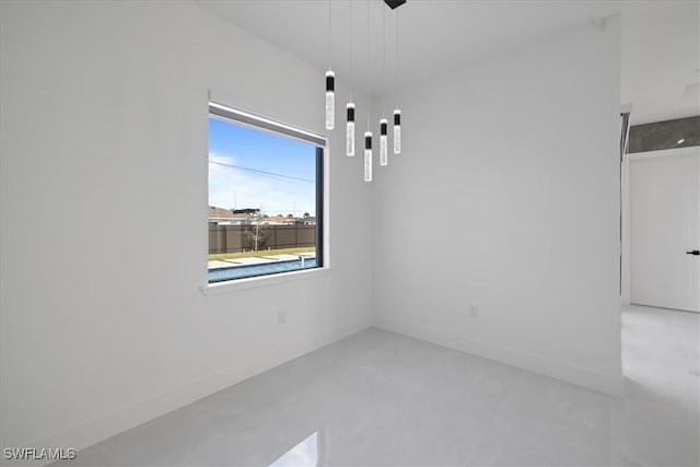 view of unfurnished dining area