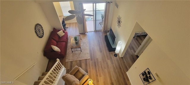 living room featuring hardwood / wood-style flooring