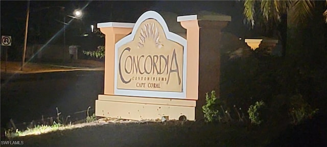 view of community sign