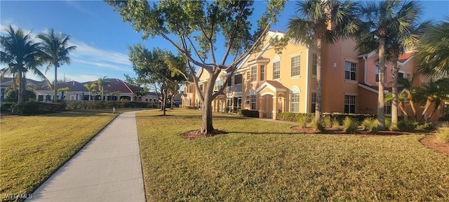 view of community with a lawn