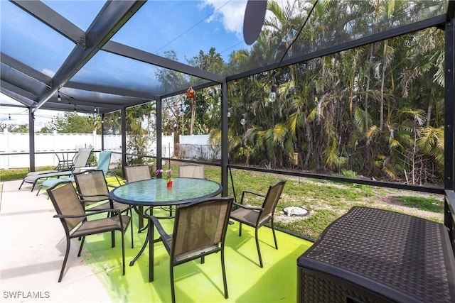 view of sunroom