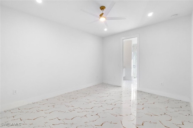 empty room featuring ceiling fan