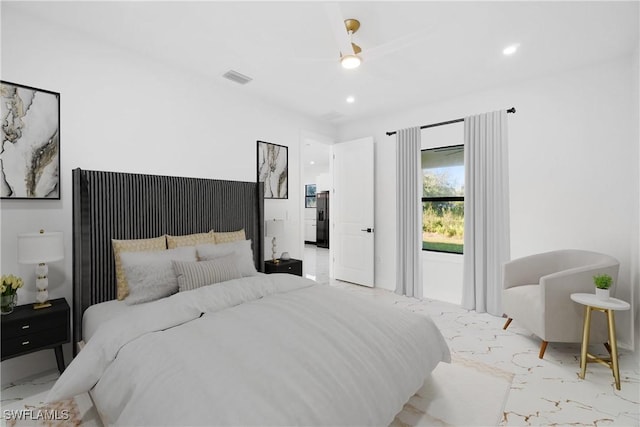 bedroom with ceiling fan