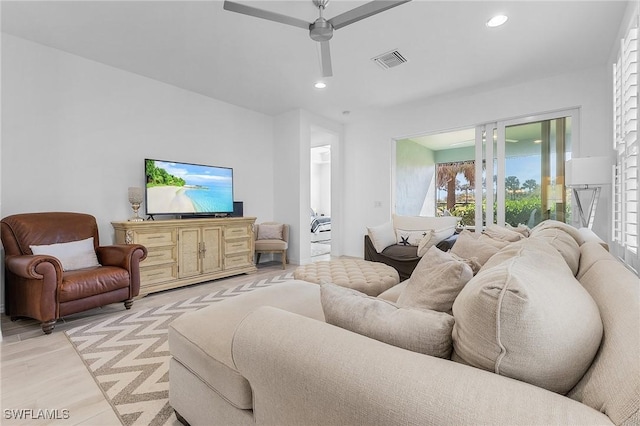 living room featuring light hardwood / wood-style flooring