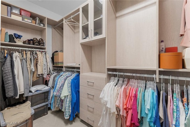 view of walk in closet