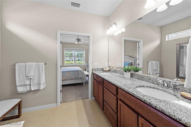 bathroom featuring vanity and tile patterned floors