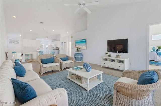 1040 Partridge Cir Unit 201, Naples, FL 34104 - living room with ceiling fan