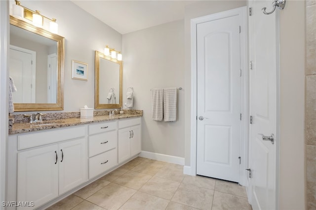 bathroom featuring vanity and tile patterned floors