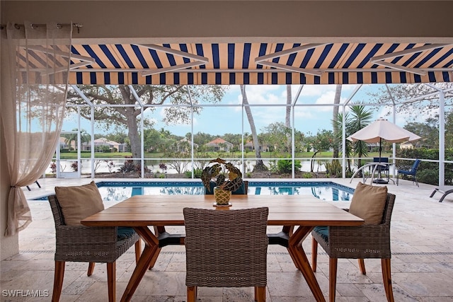 exterior space featuring a lanai