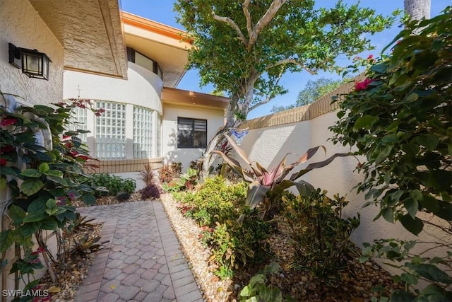 exterior space with a fenced backyard and a patio