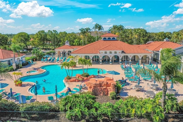 view of pool with a patio