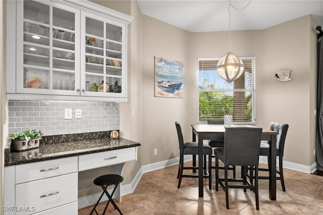 dining room with light tile patterned floors