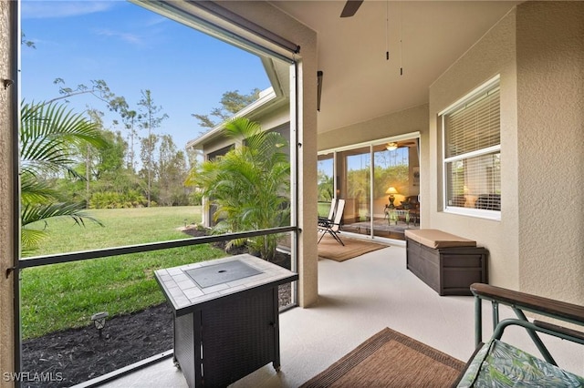 view of sunroom