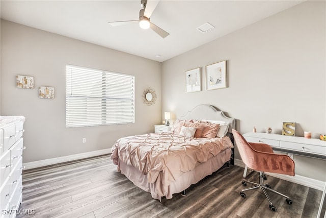 4641 Azalea Dr, Naples, FL 34119 - bedroom featuring baseboards, wood finished floors, and a ceiling fan
