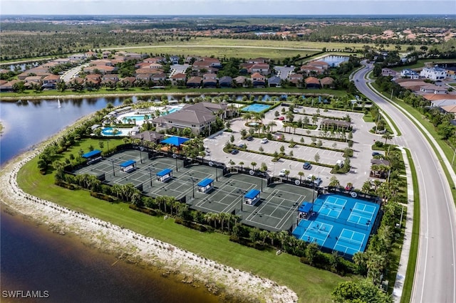 4641 Azalea Dr, Naples, FL 34119 - bird's eye view featuring a water view and a residential view