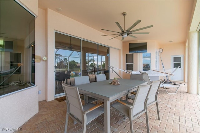 view of patio / terrace with ceiling fan