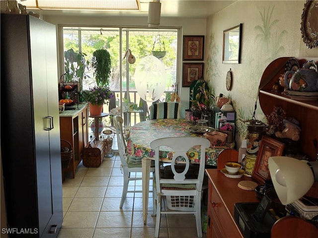 view of tiled dining space