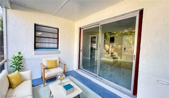 view of patio with a balcony