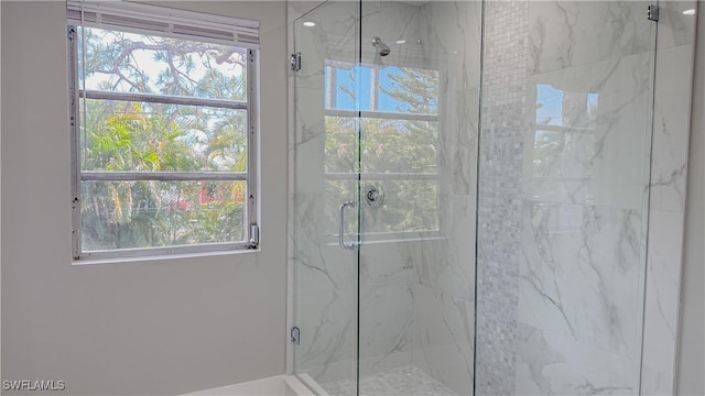 bathroom with an enclosed shower