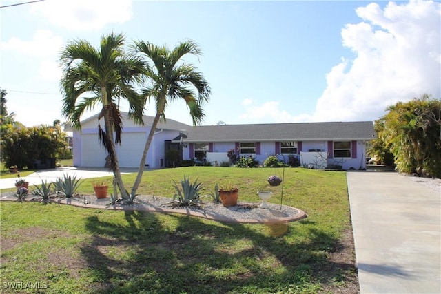 ranch-style house with a front yard