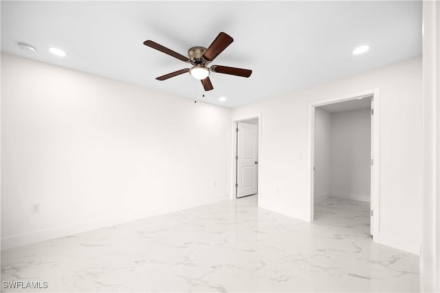 unfurnished bedroom with ceiling fan